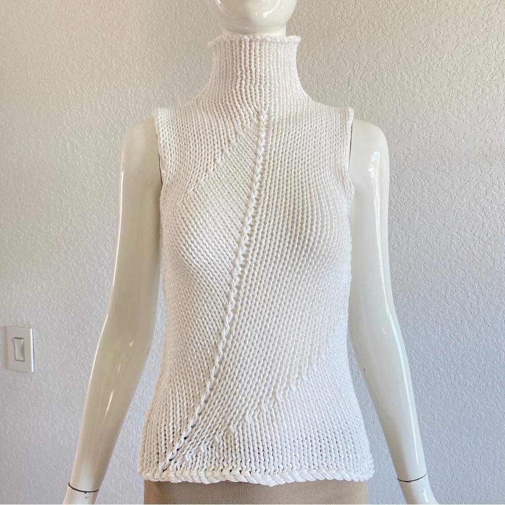 Ursula Conzen white high neck chunky knit sweater